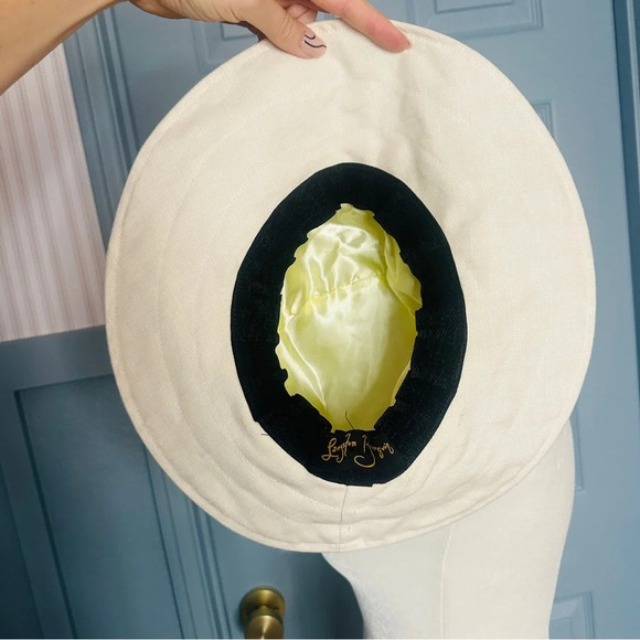 Langston Bourquin Vintage Floral 50s Medium Brim Hat - Picture 7 of 8